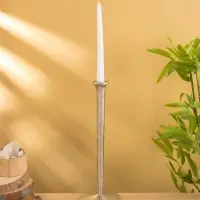 Подсвечник "Флейта" алюминий 37 см, цв. серебро