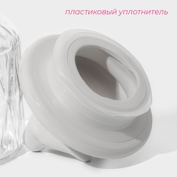 Банка стеклянная для сыпучих продуктов с керамической крышкой Доляна &laquo;Голубки&raquo;, 500 мл, 11&times;17 см