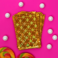 Пакет подарочный голографический с липкой лентой, "Шарм" МИКС 7,5x12+2 см  набор 50шт