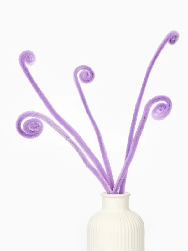 Синельная проволока, набор 100 шт, размер 1 шт 30х0,8 см, цвет сиреневый