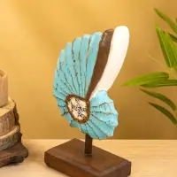 Набор сувенирный "Раковины" дерево (h - 35.30 и 25 см), цв. голубой