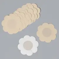 Стикини на грудь &laquo;Цветок&raquo;, набор - 5 пар, на клеевой основе, 6&times;6 см, бежевая