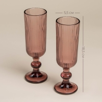 Набор бокалов для шампанского стеклянный SL Home &laquo;Модерн&raquo;, 150 мл, 5,5&times;18,5 см, цвет розовый