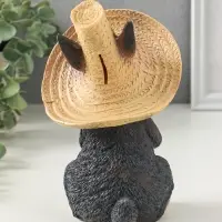 Копилка "Зайчик в шляпе с бабочкой" 19х13х12 см, серый