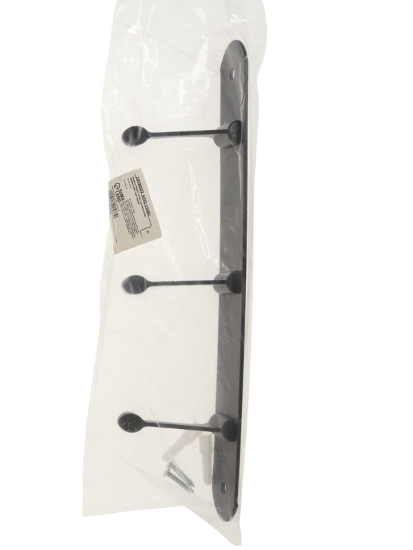 Вешалка ТУНДРА TVT001, металлическая, трёхрожковая, цвет черный