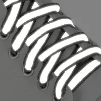 Шнурки для обуви, пара, плоские, со светоотражающей полосой, 10 мм, 70 см, серые