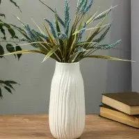 Ваза керамика настольная "Флоранс" волны, 22х9х6,5 см, белый