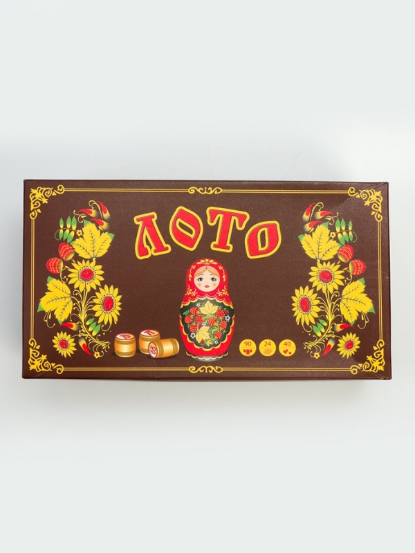 Русское лото настольная игра "Матрешка", бочонок 2.7 х 2.1 см, 24 карточки 21.4 х 7.9 см