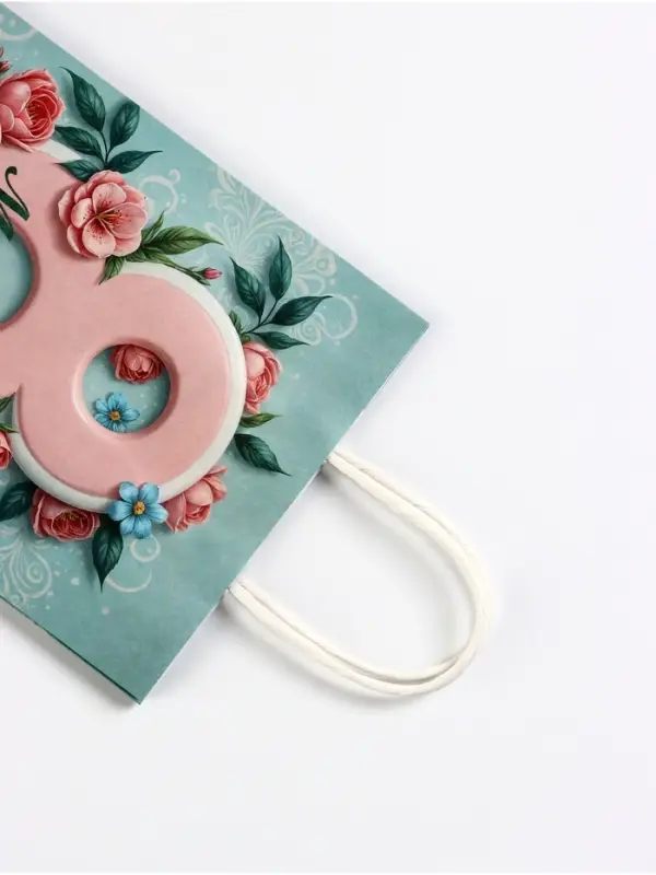 Пакет подарочный крафт, &laquo;8 Марта&raquo;, 18&times;8&times;25 см