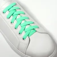 Шнурки для обуви, пара, плоские, 8 мм, 120 см, мятные