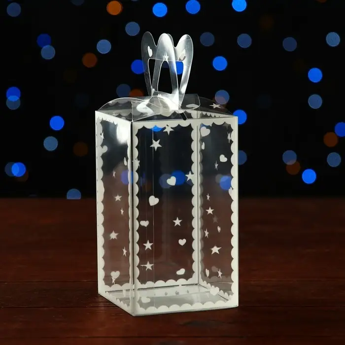 Складная прозрачная коробка из PVC, для упаковки подарков, &laquo;Сердце&raquo;, 12&times;7&times;7 см