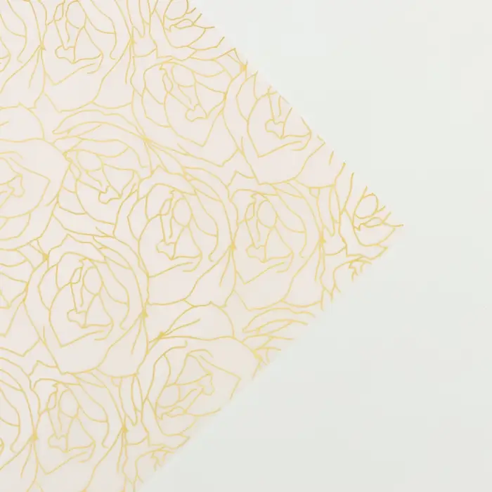 Бумага упаковочная тишью, &laquo;Цветы&raquo;, 50 см &times; 70 см 17 грамм, розовая