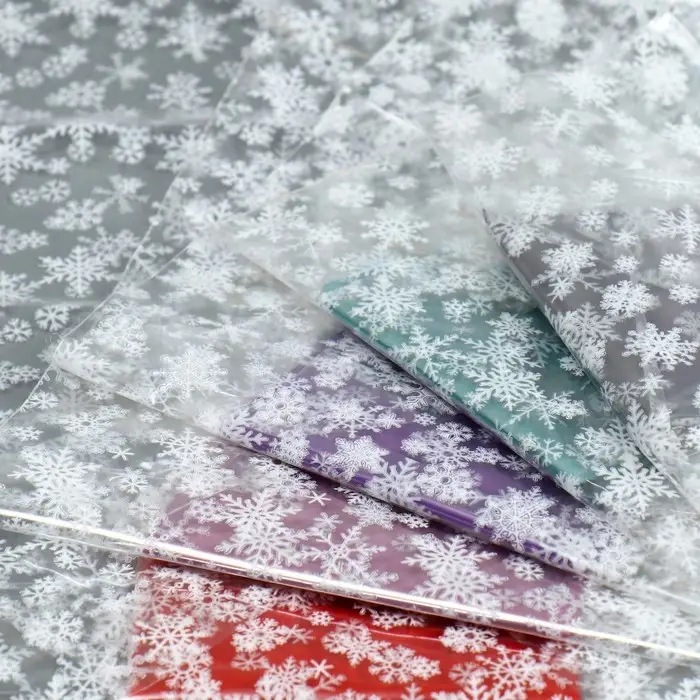 Пакет подарочный новогодний с жёстким дном &laquo;Снежинки&raquo;, 6 х 8 х 30 см