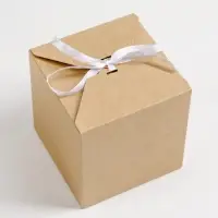 Коробка складная крафт, 10&times;10&times;10 см