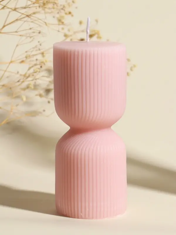 Свеча интерьерная "Греция" нежно-персиковая 6х6х14 см
