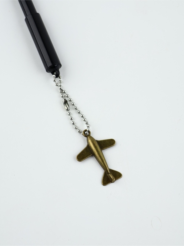 Ручка пластик с подвеской самолёт "23 февраля сильному духом"