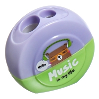 Точилка пластиковая MESHU "Best friends", 2 отверстия, МИКС