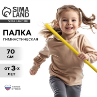 Палка гимнастическая 70 см, цвет жёлтый
