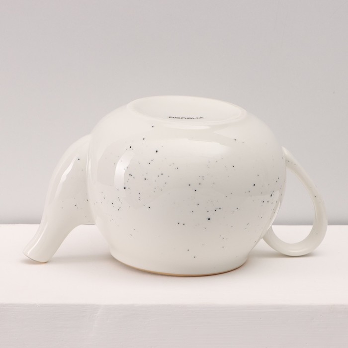 Сервиз фарфоровый чайный Доляна &laquo;Млечный путь&raquo;, 15 предметов: 6 чашек 220 мл, 6 блюдец d=13,5 см, молочник 300 мл, сахарница 350 мл, чайник 1000 мл, цвет белый