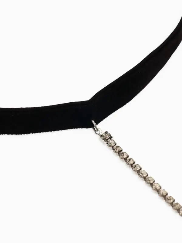 Цепочка на бедро бодичейн со стразами, цвет белый в серебре