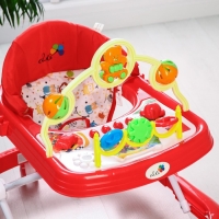 Ходунки &laquo;Забава&raquo;, 8 силик. колес, муз., свет, игрушки, красный