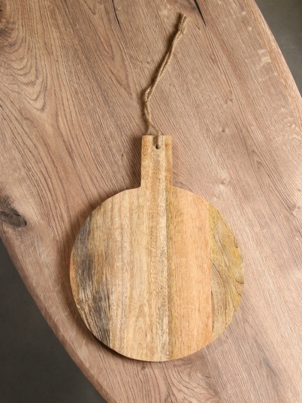 Доска разделочная круглая "Оливковая ветвь" дерево манго 36х28 см