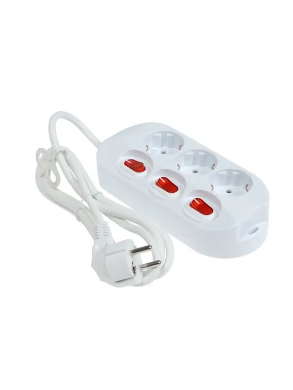 Удлинитель СТАРТ,3 розетки,1,5 м, 16А, ПВС 3*1 мм2, с з/з, инд. кнопки вкл, IP 20