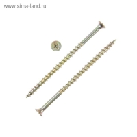 Саморез 4.2х89(90) мм ТУНДРА PREMIUM, потай, крупная резьба, шлиц PH, желтый цинк, 1 кг