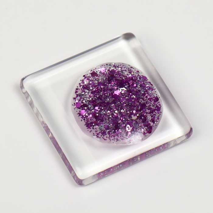 Гель лак для ногтей, &laquo;GLITTER FLASH&raquo;, 3-х фазный, 8мл, LED/UV, цвет прозрачный/фиолетовый (08)