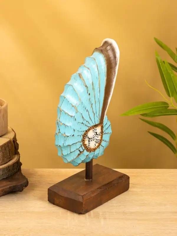 Набор сувенирный "Раковины" дерево (h - 35.30 и 25 см), цв. голубой