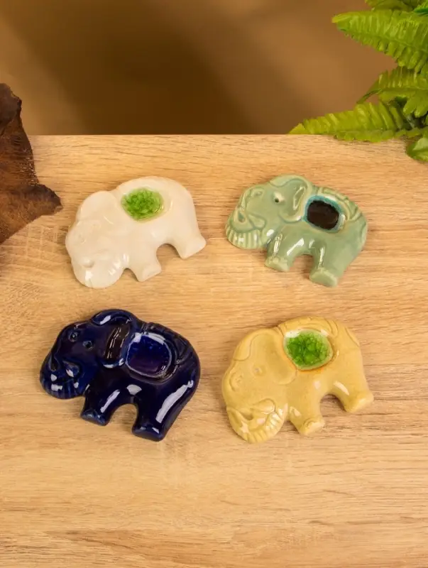 Подставка под благовония "Слоник" керамика, цв. МИКС, 7х8,5х0,8 см