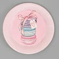 Тарелка одноразовая бумажная &laquo;Пироженки&raquo;, 18 см