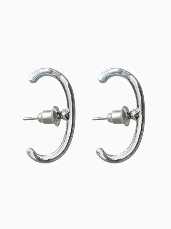 Серьги металл "Минимализм" петля, цвет серебро