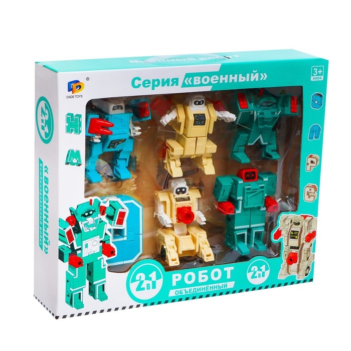 Набор роботов &laquo;Алфавит&raquo;, трансформируются, 6 штук, собираются в 1 робота
