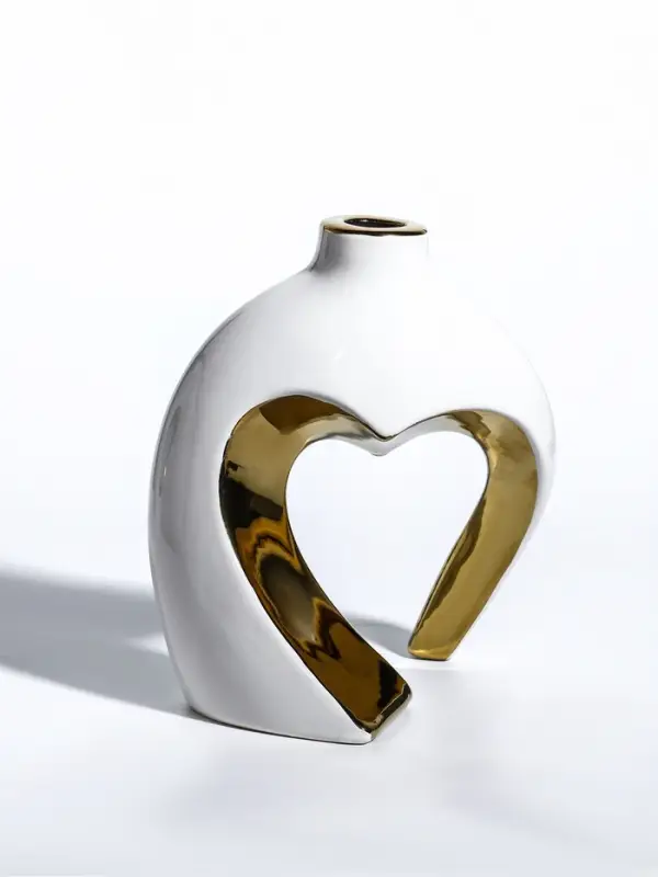 Ваза керамика настольная "Лари" (набор 2 шт) h=26х23, d=4 см, белый