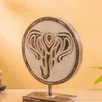 Сувенир на подставке "Голова слона" дерево 25х10х32 см