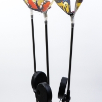 Штекер с подсветкой "Бабочка Адриа" желтая, 12х70см