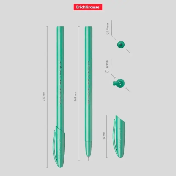 Ручка шариковая ErichKrause Neo Pastel Pearl, перламутровый корпус, игольчатый узел 0.7 мм, чернила синие, длина письма 1000 метров, МИКС