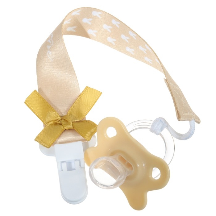 Подарочный набор новогодний: соска-пустышка ортодонт., +6 мес., и держатель на ленте &laquo;Наше счастье&raquo;, подарочная упаковка