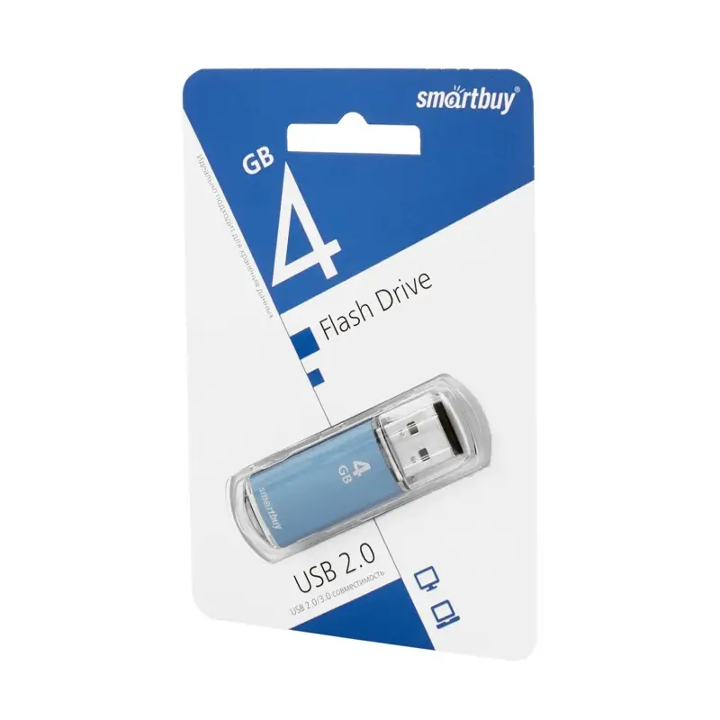 USB накопитель 4 GB Smart Buy V-Cut Blue