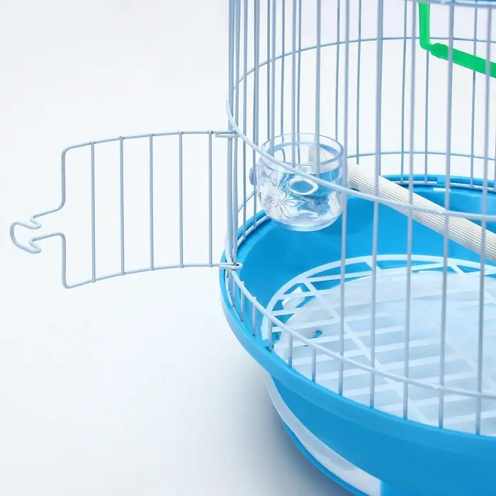 Клетка для птиц круглая укомплектованная Bd-4/2, 23,5 х 33 см, голубая (фасовка 20 шт)