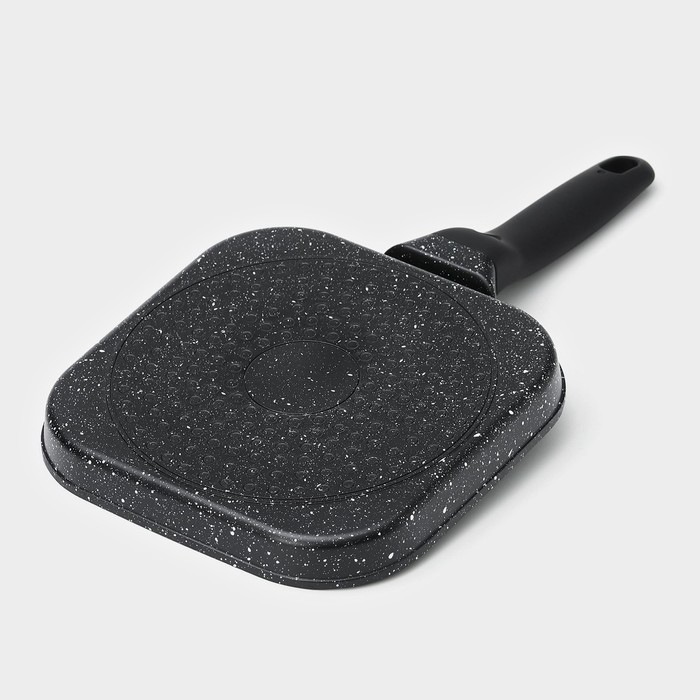 Сковорода гриль Доляна &laquo;Моно&raquo;, d=18 см, индукция, цвет темный мрамор
