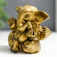 Нэцкэ фигурка &laquo;Ганеша&raquo;, полистоун, под бронзу, 4.8&times;3&times;6 см