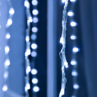 Гирлянда &laquo;Водопад&raquo; 2 &times; 1.5 м, IP44, прозрачная нить, 400 LED, свечение белое, 8 режимов, 220 В