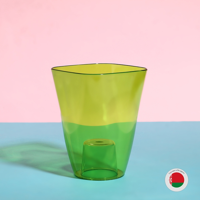 Горшок для орхидей, 1,5 л, 13 &times; 17 см, пластик, прозрачно-зелёный