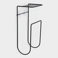 Держатель для полотенец с полкой, 15,5&times;12,5&times;33,5 см, цвет черный