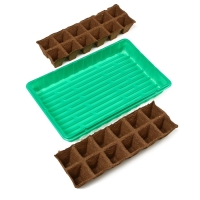 Набор для рассады: торфяная кассета, 24 ячейки (4 &times; 4 см) по 50 мл, поддон, Greengo