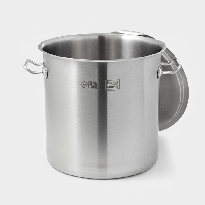 Кастрюля из нержавеющей стали Hanna Kn&ouml;vell HoReCa, 40 л, толщина 0,8 мм, 201 сталь, с крышкой