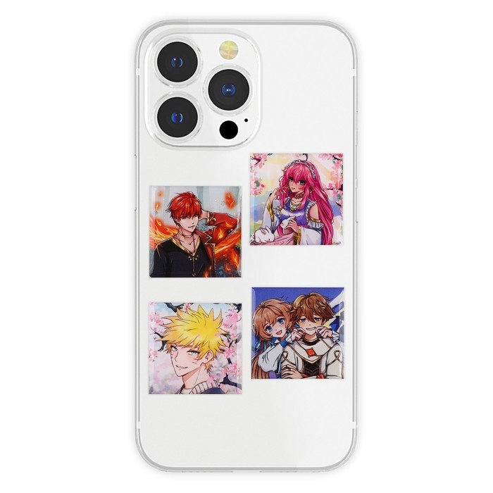 Объёмные 3D стикеры на телефон &laquo;Аниме&raquo;, 4 шт, 3 х 3 см