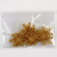 Новогодний набор для декора &laquo;Снежинки&raquo; 12 шт., цвет золото